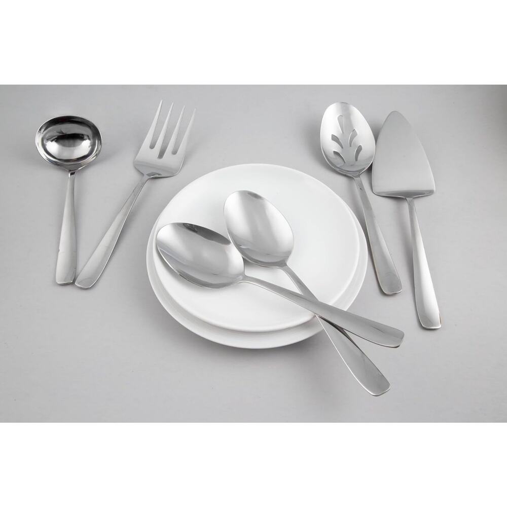 Cambridge Silversmiths Bourne Mirror Oversized 6 Piece Serving Set, Silver - Picture 5 of 5